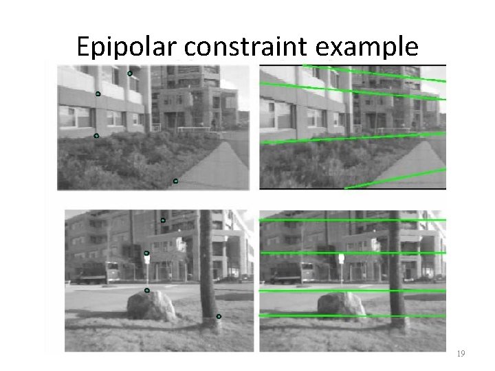 Epipolar constraint example 19 