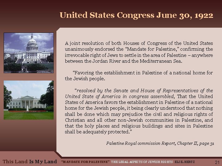 United States Congress June 30, 1922 A joint resolution of both Houses of Congress