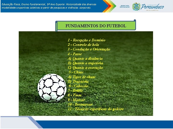 Educação Física, Ensino Fundamental, 9º Ano Esporte: Historicidade das diversas modalidades esportivas coletivas a