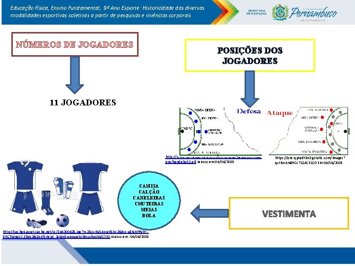 Educação Física, Ensino Fundamental, 9º Ano Esporte: Historicidade das diversas modalidades esportivas coletivas a