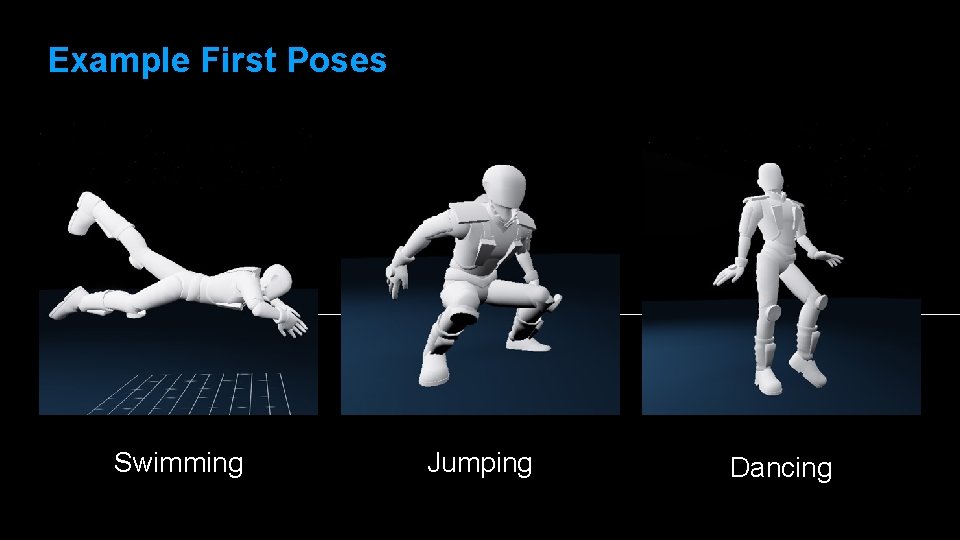 Example First Poses Swimming Jumping Dancing 