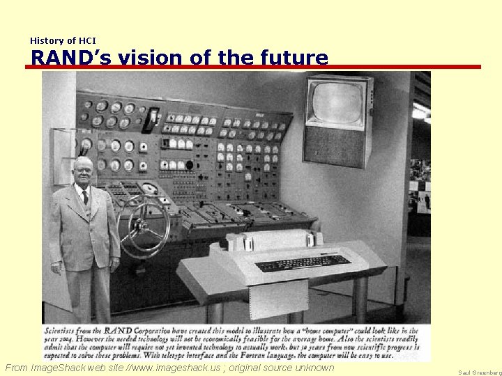 History of HCI RAND’s vision of the future From Image. Shack web site //www.