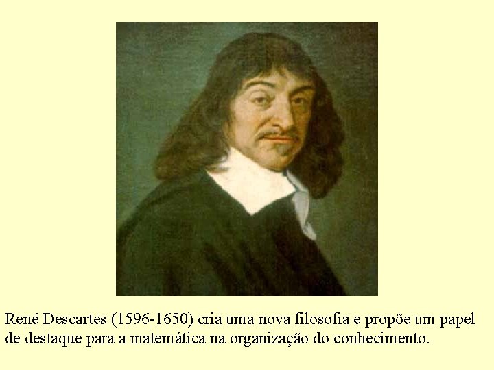 René Descartes (1596 -1650) cria uma nova filosofia e propõe um papel de destaque