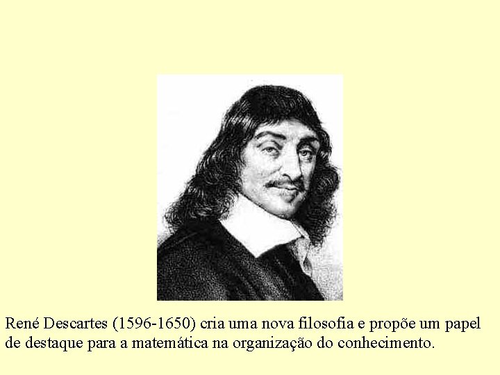 René Descartes (1596 -1650) cria uma nova filosofia e propõe um papel de destaque