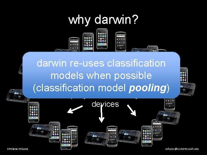 why darwin? darwin re-uses classification models when possible ability for an application to (classification