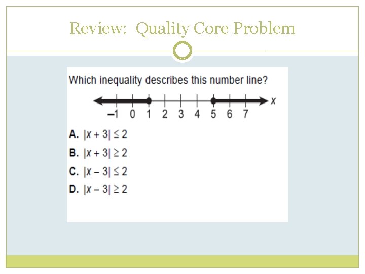 Review: Quality Core Problem 