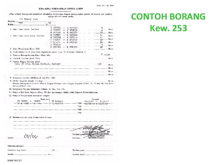 CONTOH BORANG Kew. 253 