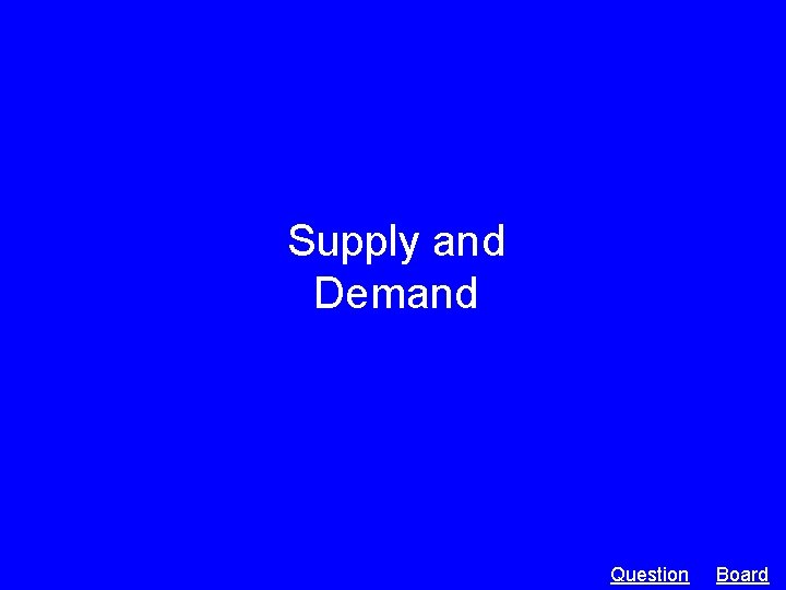 Supply and Demand Question Board 