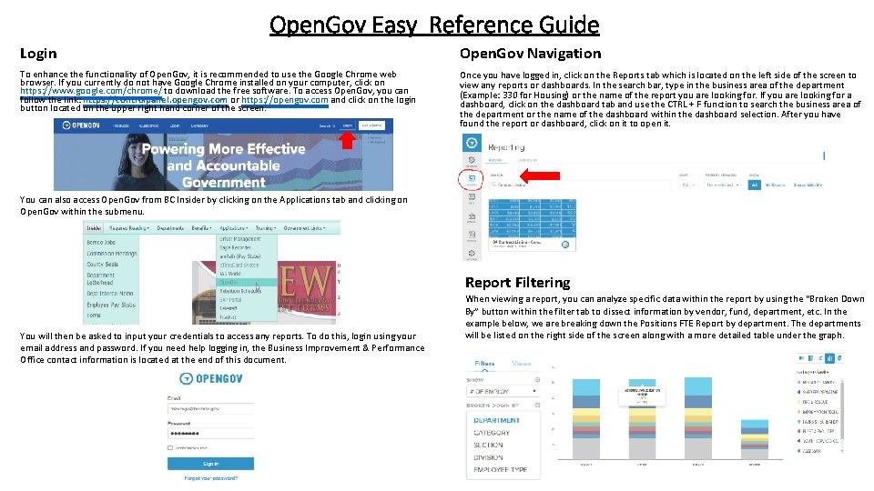 Open. Gov Easy Reference Guide Login Open. Gov Navigation To enhance the functionality of