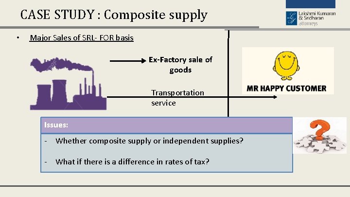 CASE STUDY : Composite supply • Major Sales of SRL- FOR basis Ex-Factory sale