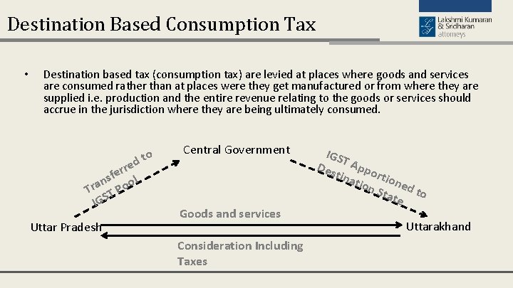 Destination Based Consumption Tax • Destination based tax (consumption tax) are levied at places