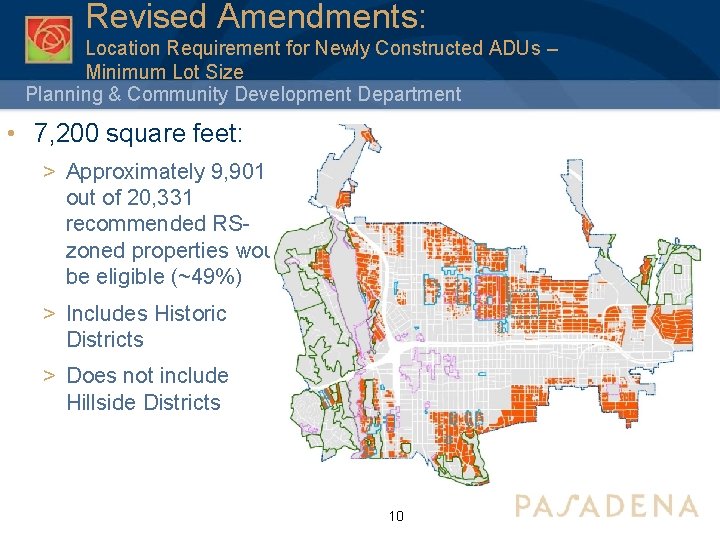 Revised Amendments: Location Requirement for Newly Constructed ADUs – Minimum Lot Size Planning &