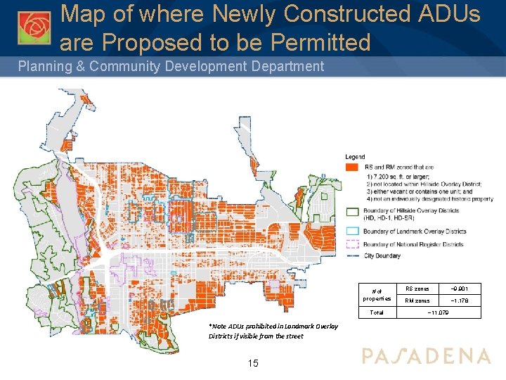 Map of where Newly Constructed ADUs are Proposed to be Permitted Planning & Community