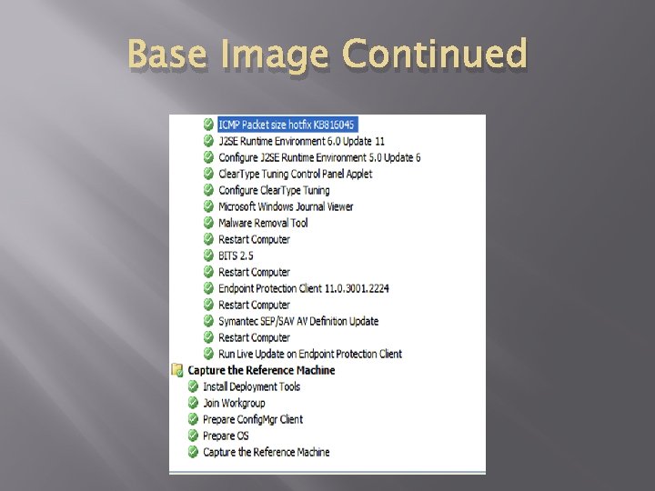 Base Image Continued 