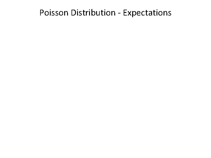 Poisson Distribution - Expectations 