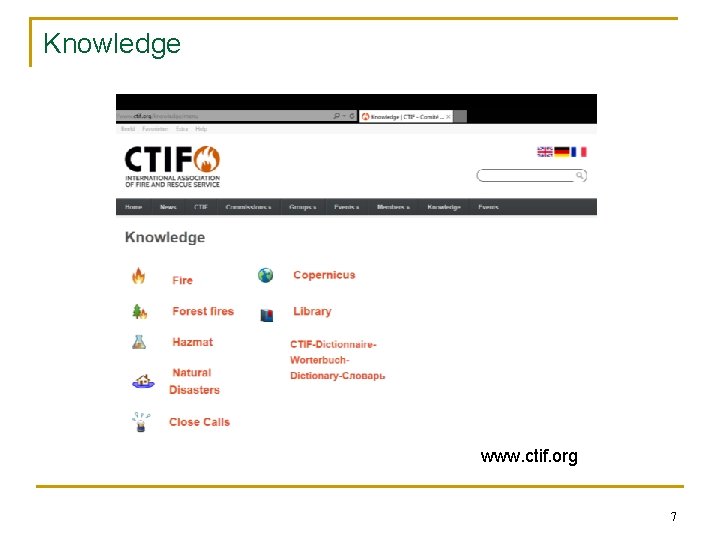 Knowledge www. ctif. org 7 