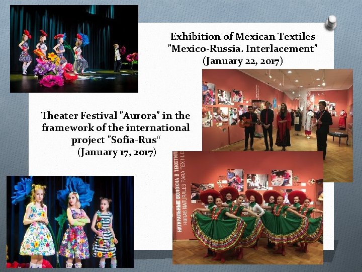 Exhibition of Mexican Textiles "Mexico-Russia. Interlacement" (January 22, 2017) Theater Festival "Aurora" in the