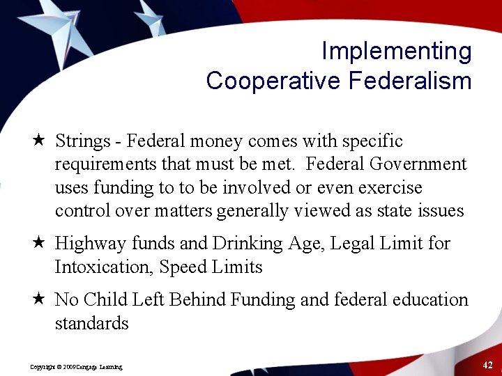 Implementing Cooperative Federalism « Strings - Federal money comes with specific requirements that must