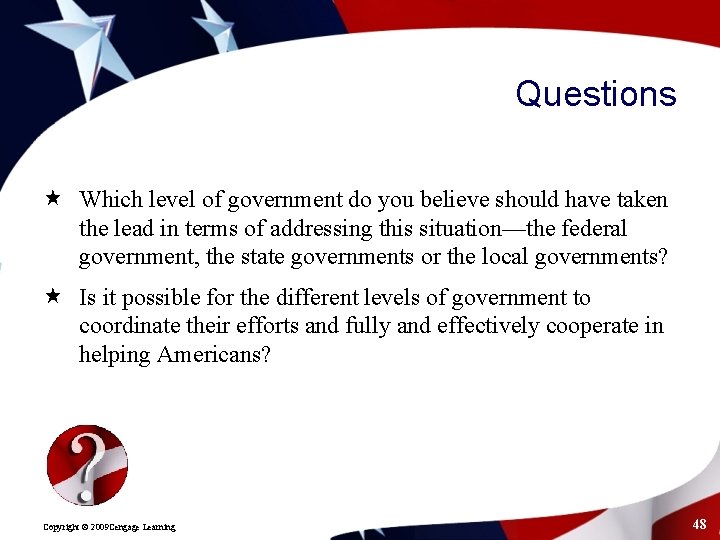 Questions « Which level of government do you believe should have taken the lead