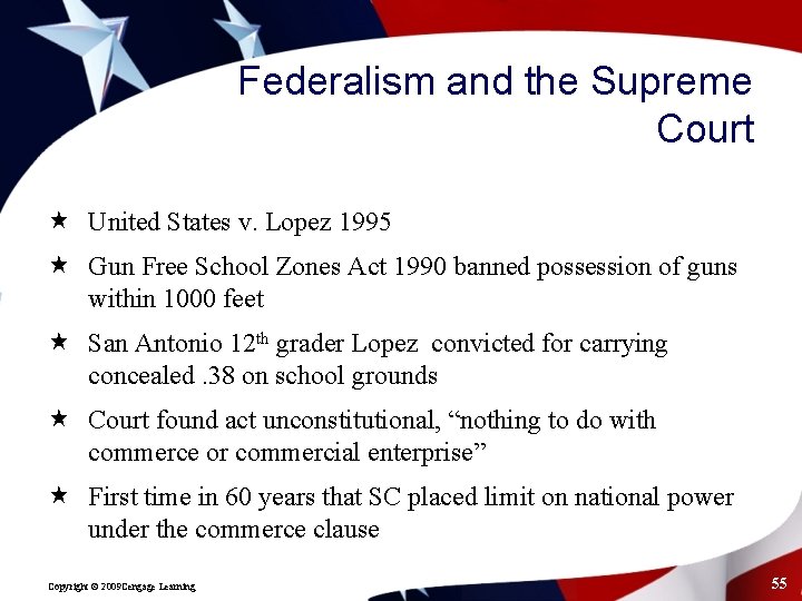 Federalism and the Supreme Court « United States v. Lopez 1995 « Gun Free