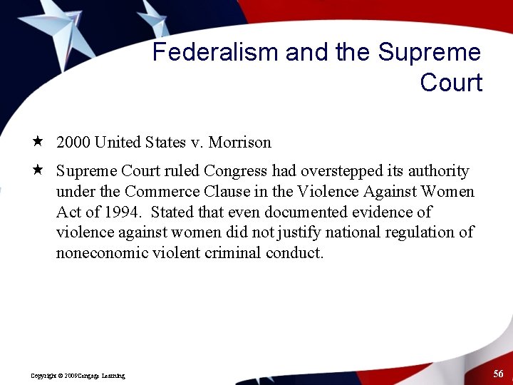 Federalism and the Supreme Court « 2000 United States v. Morrison « Supreme Court