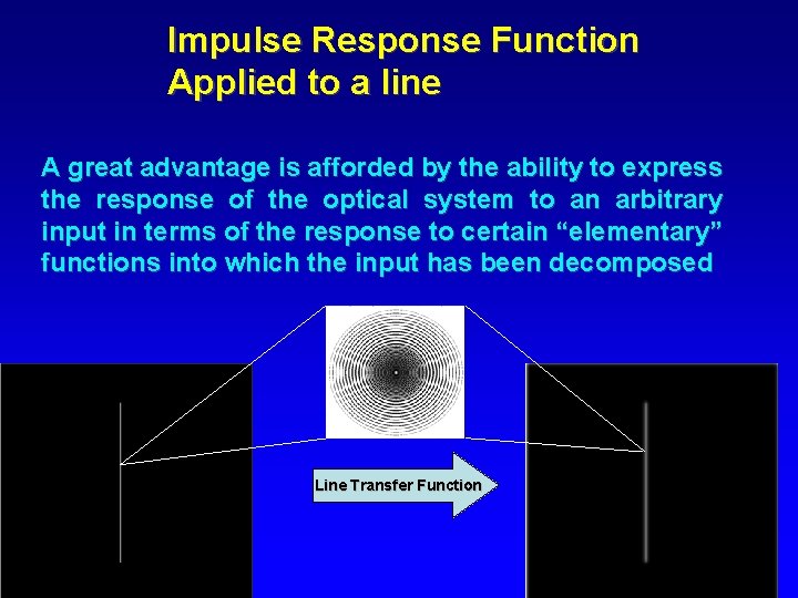 Impulse Response Function Applied to a line A great advantage is afforded by the