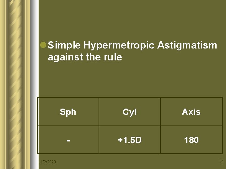astigmatism hypermetropic definitie