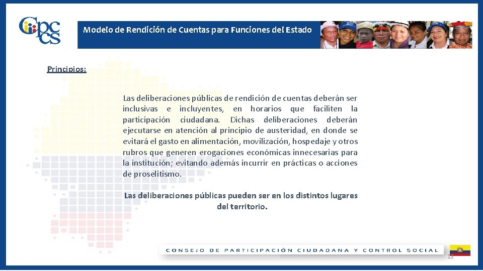 Modelo de Rendición de Cuentas para Funciones del Estado Principios: Las deliberaciones públicas de