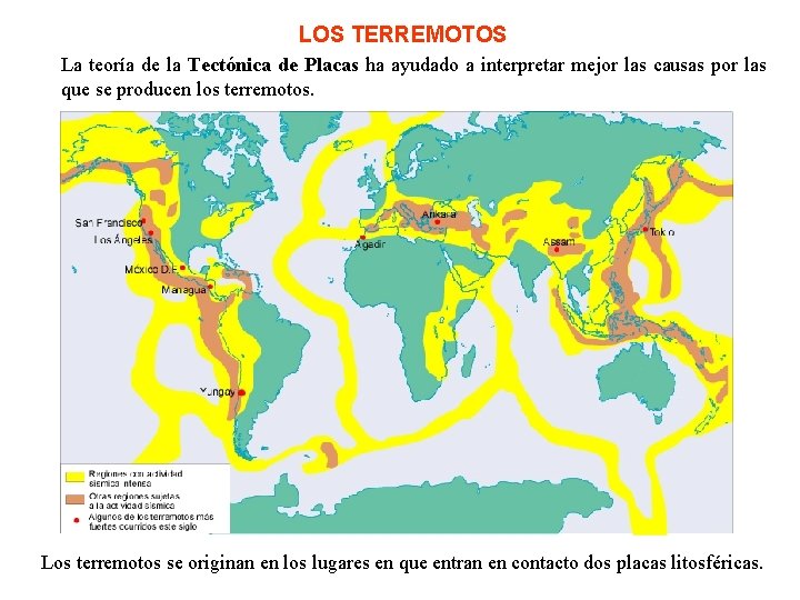 LOS TERREMOTOS La teoría de la Tectónica de Placas ha ayudado a interpretar mejor