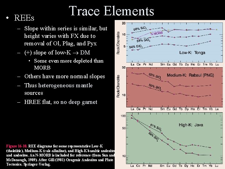  • REEs Trace Elements – Slope within series is similar, but height varies