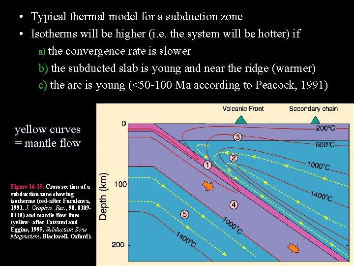 • Typical thermal model for a subduction zone • Isotherms will be higher • Typical thermal model for a subduction zone • Isotherms will be higher