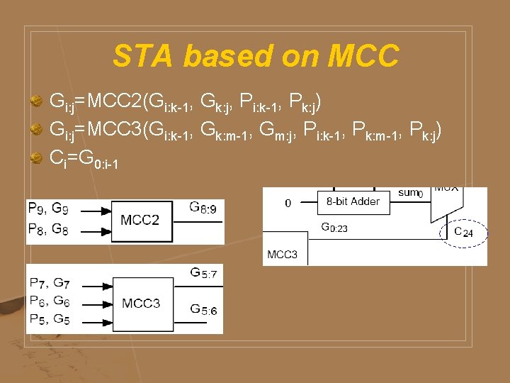 STA based on MCC Gi: j=MCC 2(Gi: k-1, Gk: j, Pi: k-1, Pk: j)