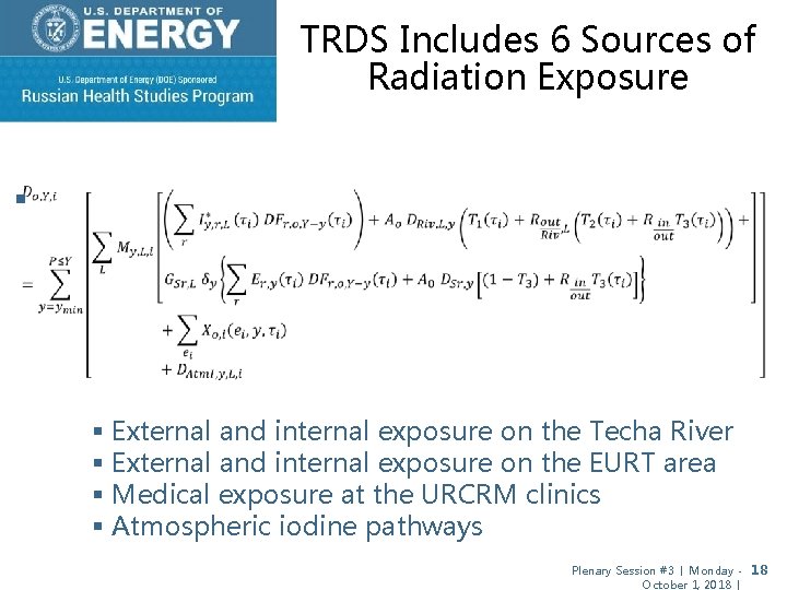 TRDS Includes 6 Sources of Radiation Exposure § § External and internal exposure on