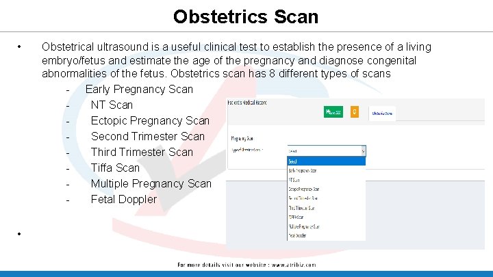 Obstetrics Scan • • Obstetrical ultrasound is a useful clinical test to establish the Obstetrics Scan • • Obstetrical ultrasound is a useful clinical test to establish the