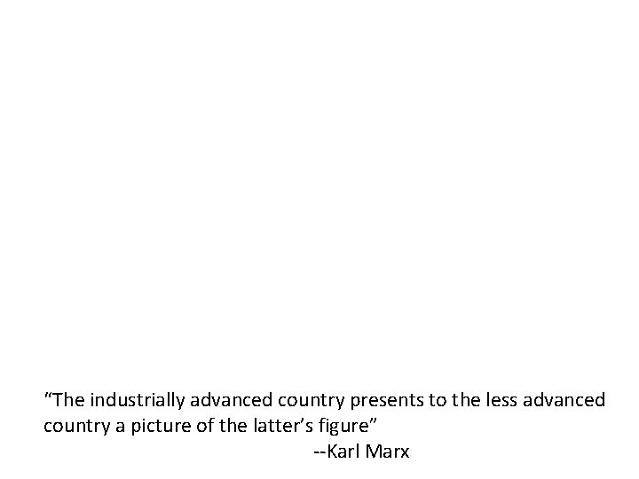 “The industrially advanced country presents to the less advanced country a picture of the