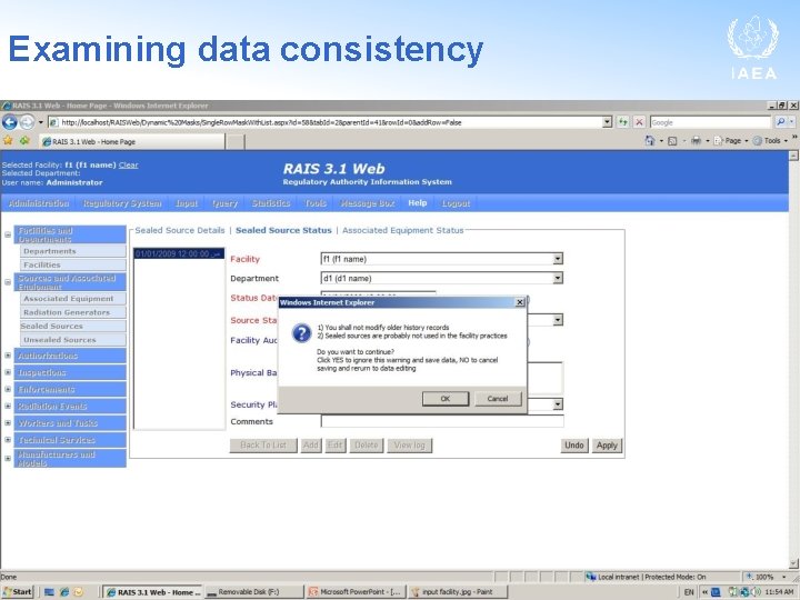 Examining data consistency RLA 9064/010, 3 – 7 September 2012 6 6 