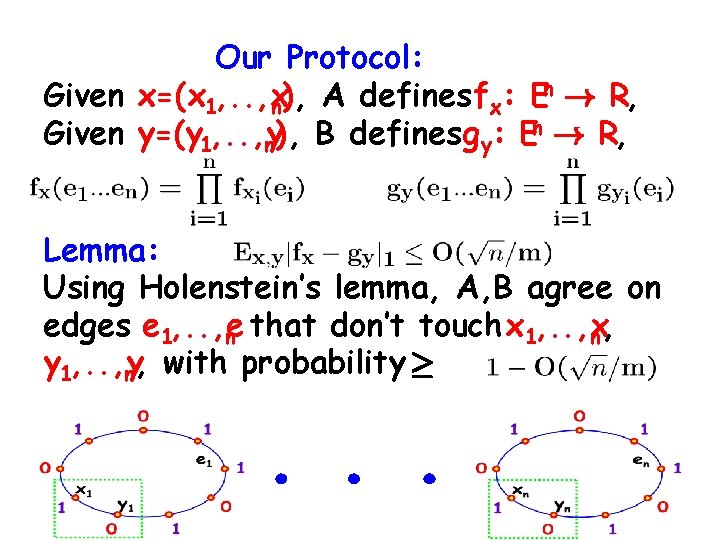 Our Protocol: n ! R, Given x=(x 1, . . , x ), A