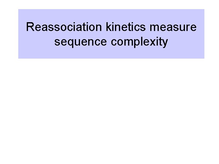 Reassociation kinetics measure sequence complexity 