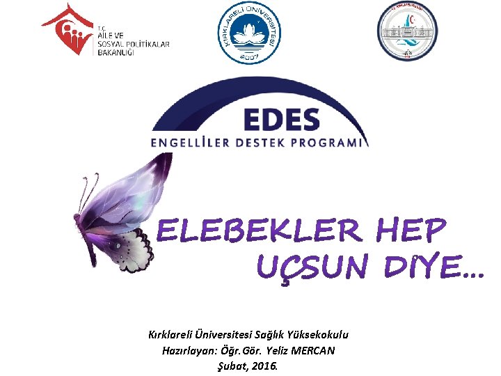 Kırklareli Üniversitesi Sağlık Yüksekokulu Hazırlayan: Öğr. Gör. Yeliz MERCAN Şubat, 2016. 