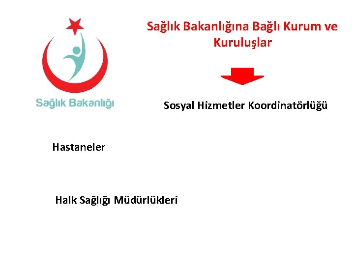 Sağlık Bakanlığına Bağlı Kurum ve Kuruluşlar Sosyal Hizmetler Koordinatörlüğü Hastaneler Halk Sağlığı Müdürlükleri 