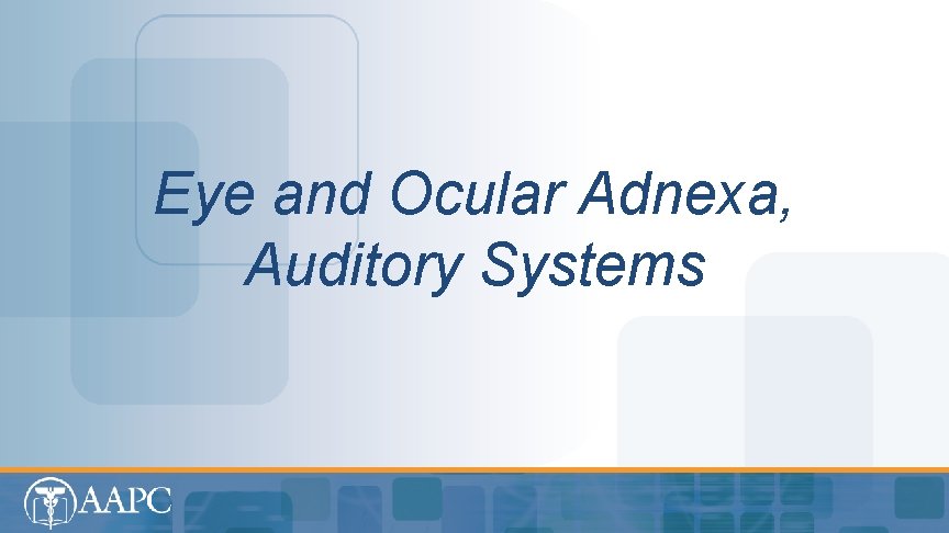 Eye and Ocular Adnexa, Auditory Systems 