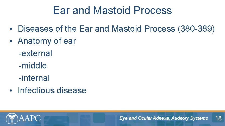 Ear and Mastoid Process • Diseases of the Ear and Mastoid Process (380 -389)