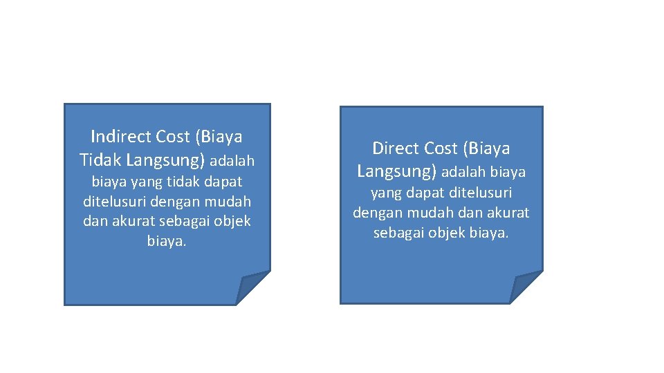 Indirect Cost (Biaya Tidak Langsung) adalah biaya yang tidak dapat ditelusuri dengan mudah dan