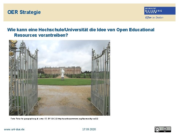 OER Strategie Wie kann eine Hochschule/Universität die Idee von Open Educational Resources vorantreiben? Foto: