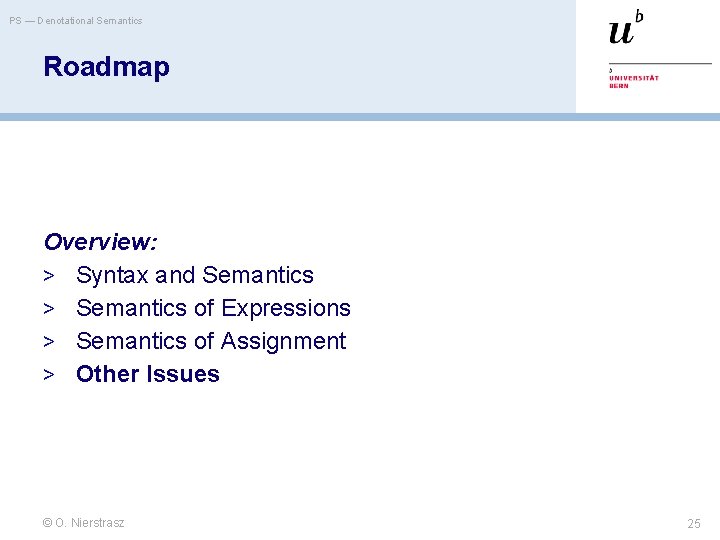 PS — Denotational Semantics Roadmap Overview: > Syntax and Semantics > Semantics of Expressions