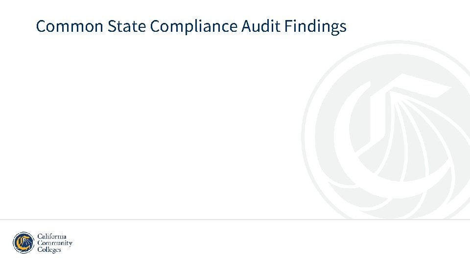 Common State Compliance Audit Findings 