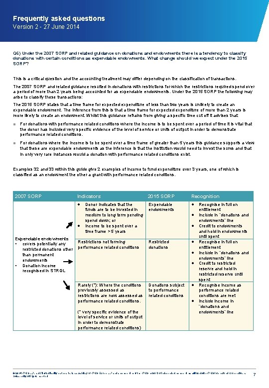 Frequently asked questions Version 2 - 27 June 2014 Q 6) Under the 2007