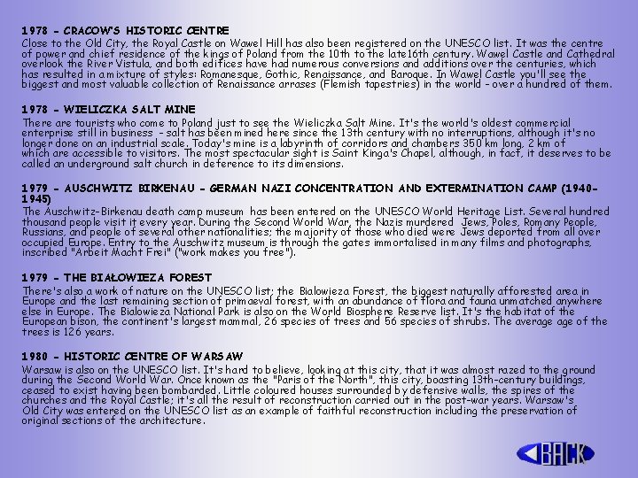 1978 - CRACOW’S HISTORIC CENTRE Close to the Old City, the Royal Castle on