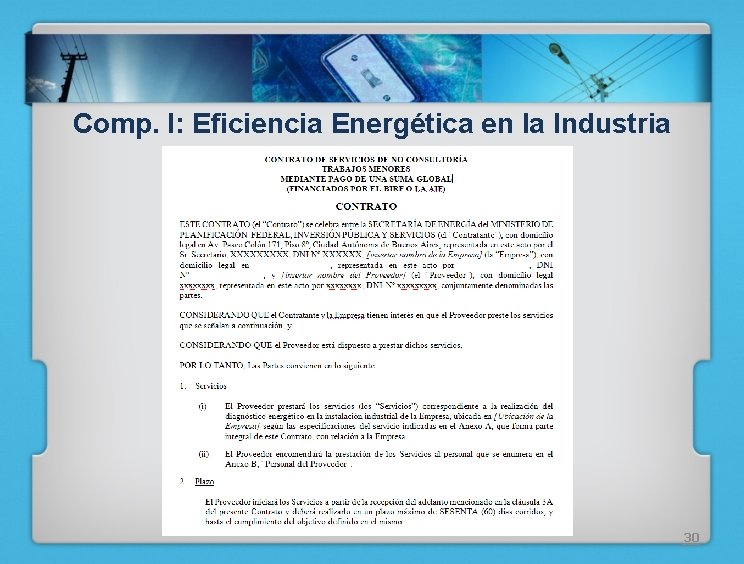 Comp. I: Eficiencia Energética en la Industria 30 