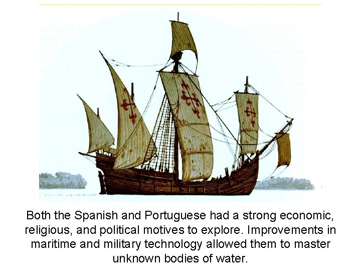 Both the Spanish and Portuguese had a strong economic, religious, and political motives to